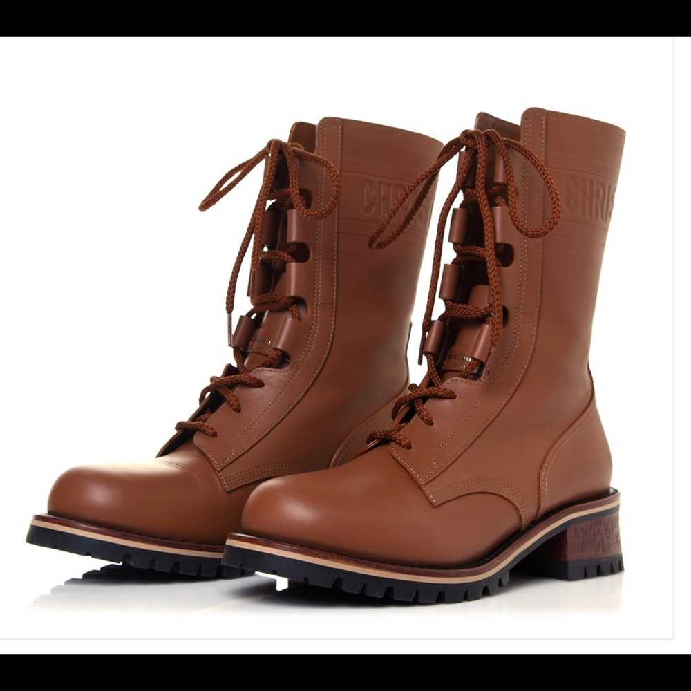 ⭐️⭐️SOLD⭐️⭐️DIOR DIOR QUEST LEATHER Lace-up combat BOOT brown